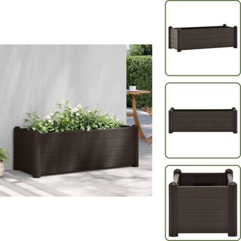 The Living Store Arriate elevado de jardín PP color moca 100x43x35 cm - Jardinera de jardín