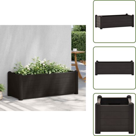 The Living Store Arriate elevado de jardín PP gris antracita 100x43x35 cm - Jardinera de jardín