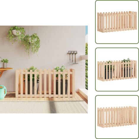 The Living Store Arriate elevado jardín con valla madera maciza pino 150x50x70cm - Jardín