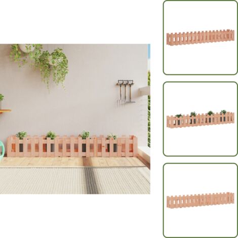 The Living Store Arriate elevado jardín valla madera maciza Douglas 200x30x30 cm - Jardín