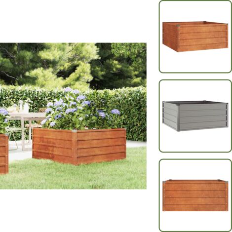 The Living Store Arriate oxidado de acero corten 100x100x45 cm - Jardinera