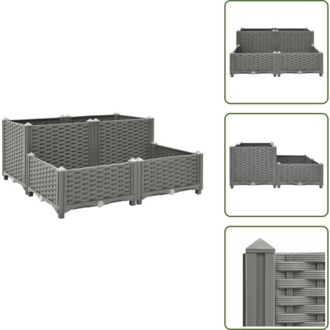 The Living Store Arriate polipropileno 80x80x38 cm - Maceta de polipropileno