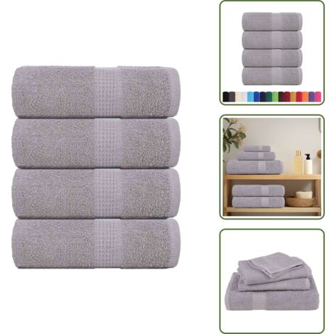 The Living Store Asciugamani da bagno FROGN 4 pz Grigio 30x30 cm 360 g/m² - Asciugamani per il viso
