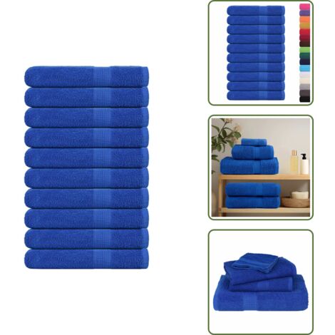 The Living Store Asciugamani FROGN 10 pz Blu 100x200 cm 360 g/m² - Asciugamani da uso domestico