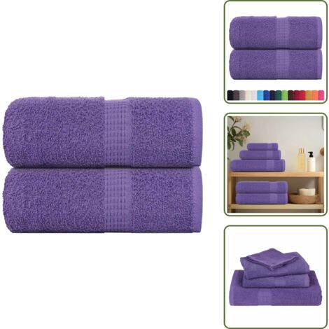 The Living Store Asciugamani FROGN 2 pz Viola 30x30 cm 360 g/m² - Asciugamani per il viso