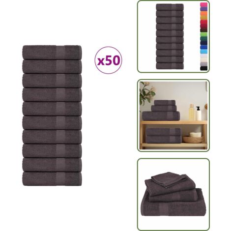 The Living Store Asciugamani FROGN 50 pz Antracite 50x100 cm 360 g/m² - Asciugamani cotone