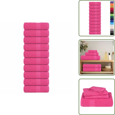 The Living Store Asciugamani per ospiti FROGN 10 pz Rosa 30x50 cm 360 g/m² - Asciugamani da bagno