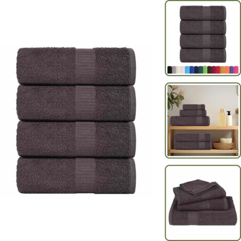 The Living Store Asciugamani per ospiti FROGN 4 pz Antracite 30x50 cm 360 g/m² - Asciugamani da bagno