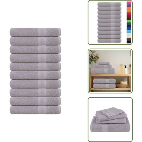 The Living Store Asciugamani per sauna FROGN 10 pz Grigio 80x200 cm 360 g/m² - Cotone