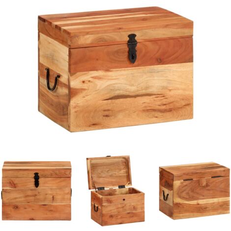 The Living Store Aufbewahrungsbox 39x28x31 cm Massivholz Akazie -  Aufbewahrungstruhen