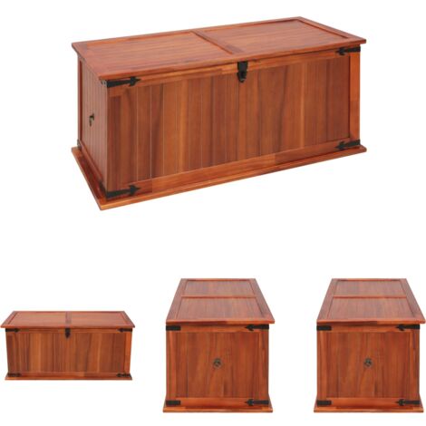 The Living Store Aufbewahrungstruhe 79x34x32 cm Akazie Massivholz -  Aufbewahrungstruhen