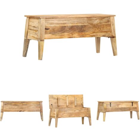 The Living Store Aufbewahrungstruhe 99 x 35 x 48 cm Massivholz Mango -  Aufbewahrungstruhen