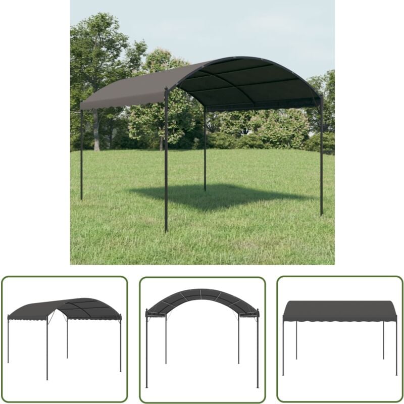 The Living Store - Auvent de parasol 3 x 4 m Anthracite - Chapiteau - Auvent - Abri Solaire - Jardin - Terrasse