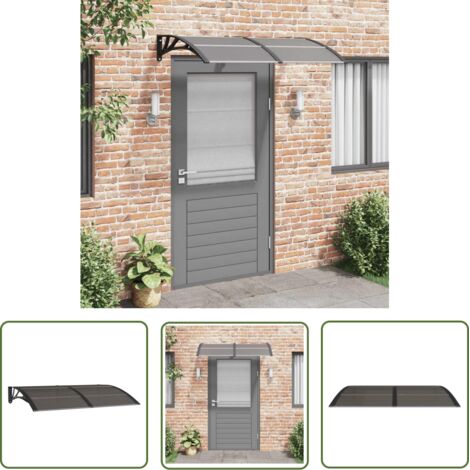 The Living Store Auvent de porte Noir 150x100 cm Polycarbonate - Auvent De Porte - Abri Porte - Protection Contre La Pluie - Store Extérieur - Protection Solaire