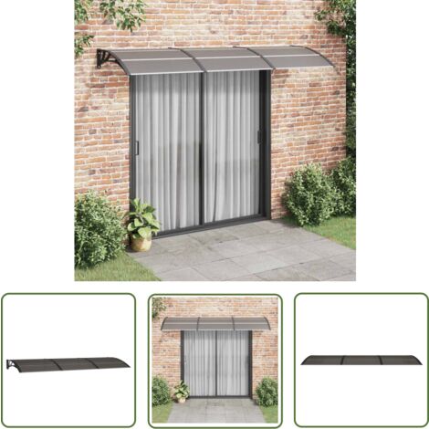 The Living Store Auvent de porte Noir 300x100 cm Polycarbonate - Auvent De Porte - Abri Porte - Protection Pluie - Store Extérieur - Porch Canopy