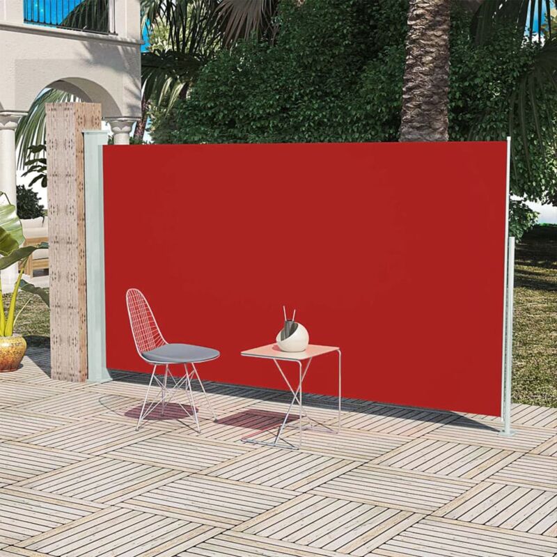 The Living Store - Auvent latéral de patio 160x300 cm Rouge Rouge