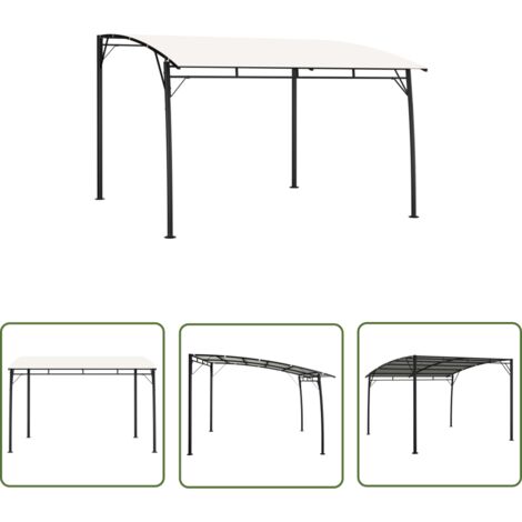 The Living Store Auvent pare-soleil de jardin 3x3x2,55 m Crème - Auvent De Jardin - Parasol De Jardin - Abri Solaire - Tente De Jardin - Structure Extérieure