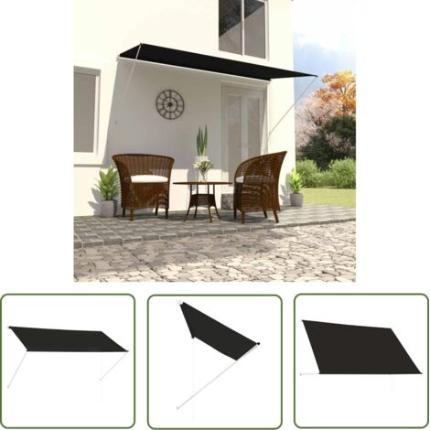 The Living Store Auvent rétractable 250x150 cm Anthracite - Auvent Retractable - Store Exterieur - Parasol - Protection Solaire - Jardin