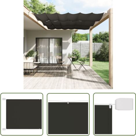 The Living Store Auvent vertical Anthracite 140x270 cm Tissu oxford - Parasol - Écrans De Balcon - Protection Solaire - Vie Extérieure - Intimité Balcon