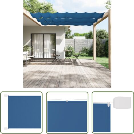 The Living Store Auvent vertical Bleu 100x1200 cm Tissu oxford - Parasol - Écrans De Balcon - Voile D'ombrage - Intimité Balcon - Protection Solaire