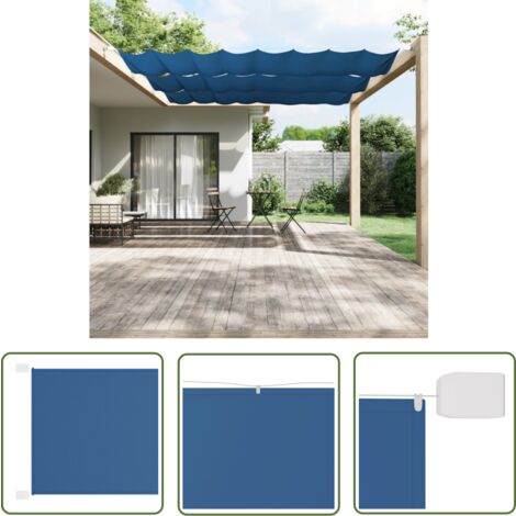 The Living Store Auvent vertical Bleu 140x1200 cm Tissu oxford - Parasol - Écrans De Balcon - Voile D'ombrage - Intimité Balcon - Protection Solaire