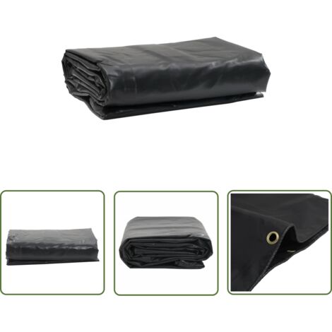 The Living Store Bâche anthracite 1,5x20 m 650 g/m² - Bâche Imperméable - Bâche De Protection - Bâche Extérieure - Bâche Voiture - Bâche Moto