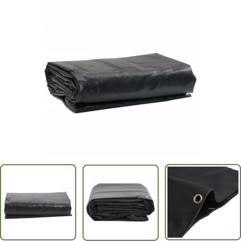 The Living Store Bâche anthracite 5x5 m 600 g/m² - Bâche Imperméable - Bâche De Protection - Bâche Extérieure - Bâche Voiture - Bâche Moto