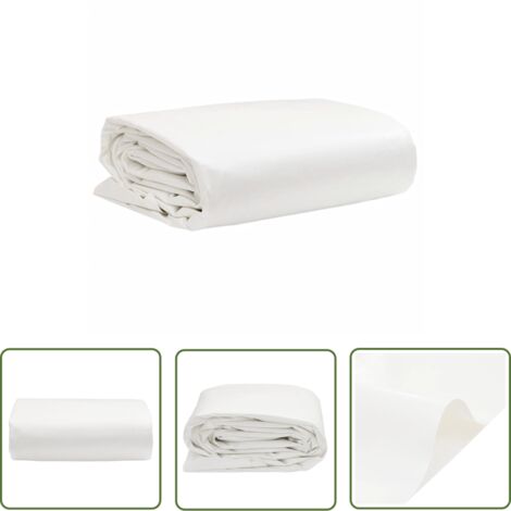 The Living Store Bâche blanc 1x2,5 m 600 g/m² - Couverture Imperméable - Bâche Protectrice - Bâche Extérieure - Bâche Multifonction - Bâche Voiture