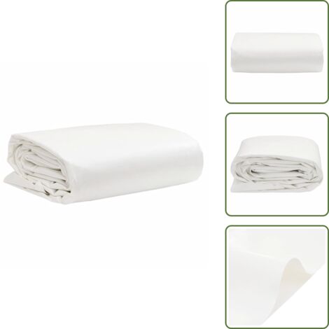 The Living Store Bâche blanc 3x3 m 650 g/m² - Couverture Imperméable - Bâche Protectrice - Bâche Multifonction - Bâche Extérieure - Bâche Voiture