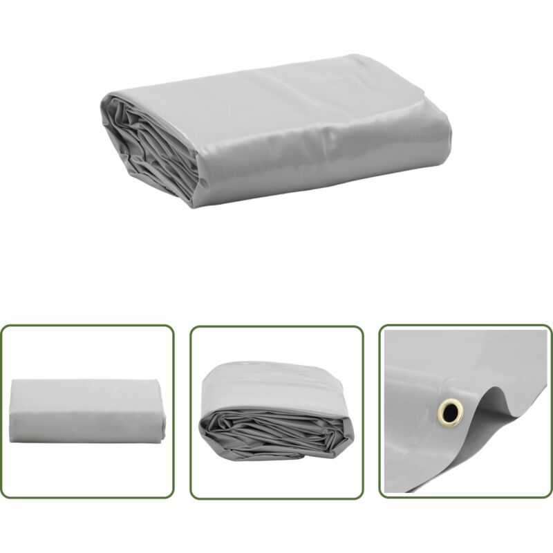 Bâche gris 2,2 m 600 /m² - Couverture Imperméable - Bâche De Protection - Bâche Extérieure - Bâche Voiture - Bâche Moto - The Living Store