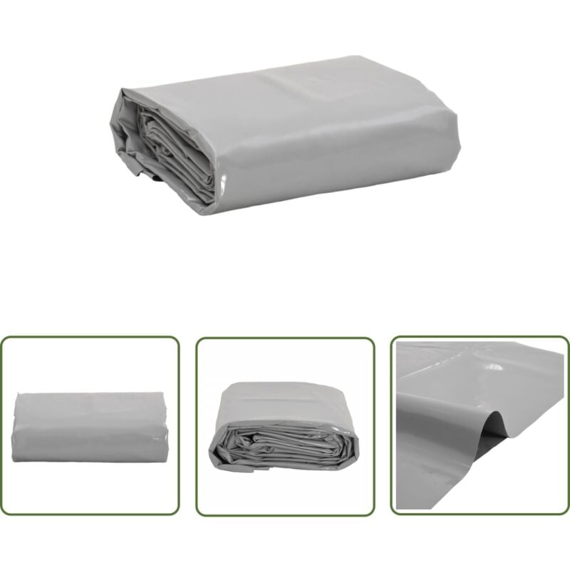 Bâche gris 3x6 m 650 g/m² - Couverture Extérieure - Bâche Imperméable - Bâche Protectrice - Bâche Multifonction - Bâche Robuste - The Living Store