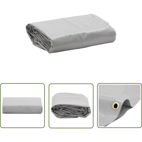 The Living Store Bâche gris 5x8 m 650 g/m² - Couverture Imperméable - Bâche De Protection - Bâche Extérieure - Bâche Multifonction - Bâche Grise