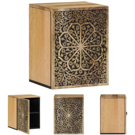 The Living Store Bad-Wandschrank 38x33x48 cm Massivholz Mango -  Badezimmerwaschtische