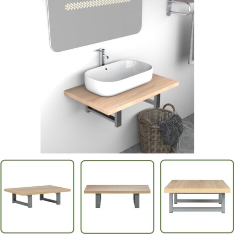 The Living Store Badmöbel Eichenbraun 60×40×16,3 cm - Badezimmerwandregal - Eicheneffekt - Badregale - Badmöbeln - Stauraum Im Badezimmer