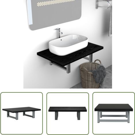 The Living Store Badmöbel Schwarz 60×40×16,3 cm - Badezimmerwandregal - Duscheinrichtung - Badregale - Badmöbeln - Schwarz