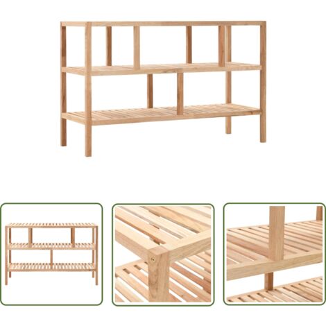 The Living Store Badregal Massivholz Walnuss 100x40x65 cm - Badregal - Holzmöbel - Nussbaum Regal - Badezimmerorganisation - Stauraum