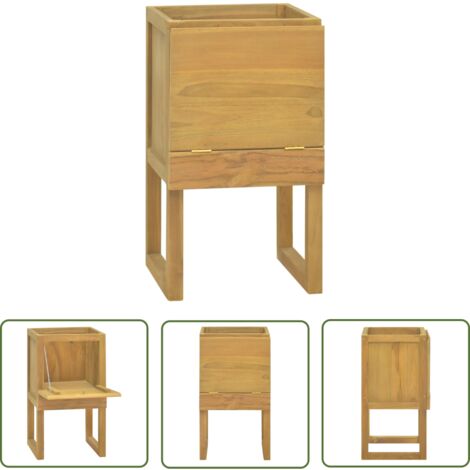 The Living Store Badschrank 41x40x75 cm Massivholz Teak - Badschrank - Teekholzmöbel - Badezimmermöbel - Aufbewahrungsraum - Garderobe