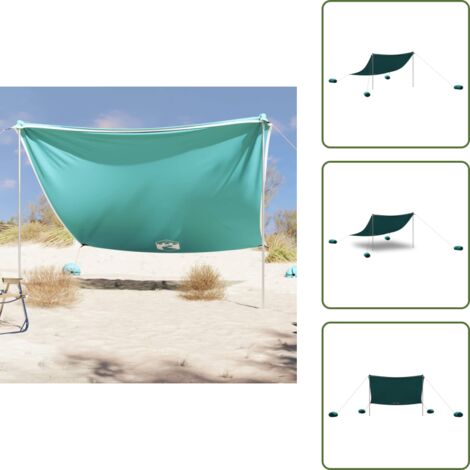 The Living Store Baldacchino da Spiaggia con Ancore per la Sabbia 304x300 cm - Protezione UV