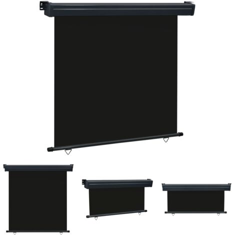 The Living Store Balkon-Seitenmarkise 160 × 250 cm Schwarz - Sonnenschirme & Sonnenschutze