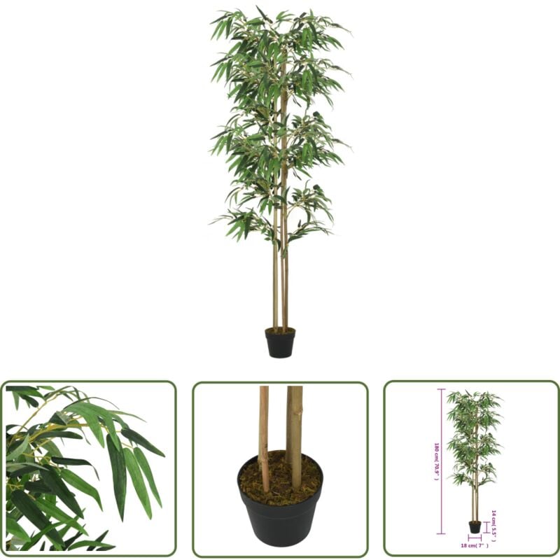 The Living Store - Bambou artificiel 1216 feuilles 180 cm vert - Bambou Artificiel - Plante Artificielle - Décoration Intérieure - Décoration