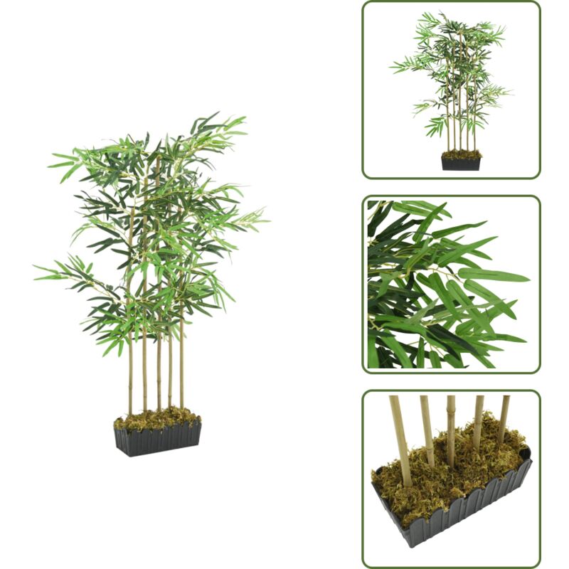 The Living Store - Bambou artificiel 730 feuilles 120 cm vert - Bambou Artificiel - Plante Artificielle - Décoration Intérieure - Décoration