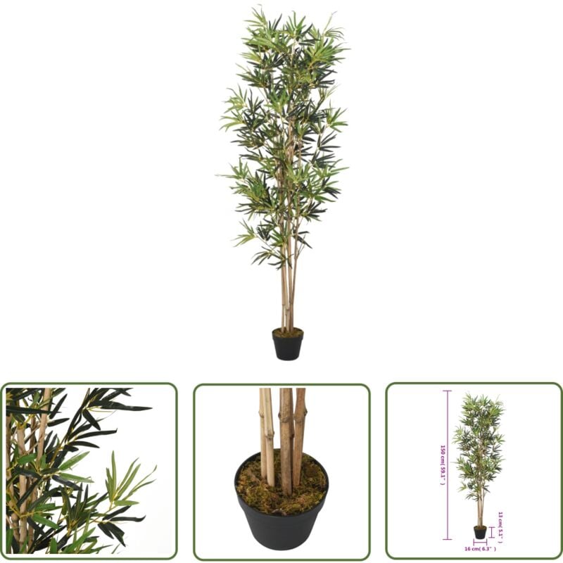 The Living Store - Bambou artificiel 828 feuilles 150 cm vert - Bambou Artificiel - Plante Artificielle - Décoration Intérieure - Décoration