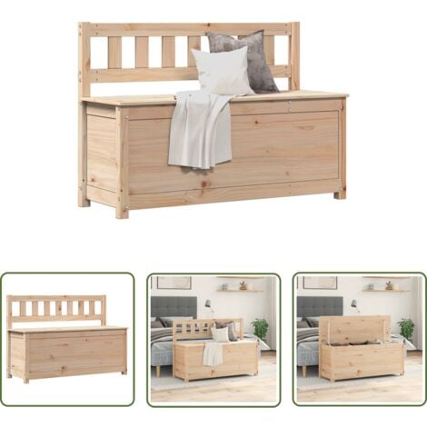 The Living Store Banc 110x41x76,5 cm Bois de pin massif - Banc Bois - Banc Salle À Manger - Meuble Rangement - Banc Design - Mobilier Intérieur
