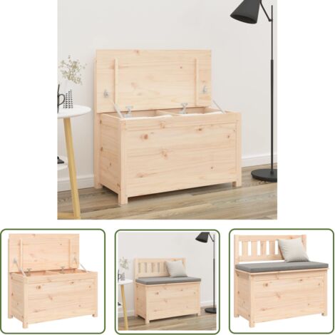 The Living Store Banc 80x41x77 cm Bois de pin massif - Banc Bois - Meuble Rangement - Banc Design - Banc Salle À Manger - Banc Entrée