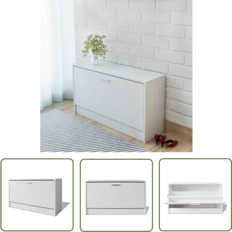 The Living Store -  Banc à chaussures 80 x 24 x 45 cm Blanc