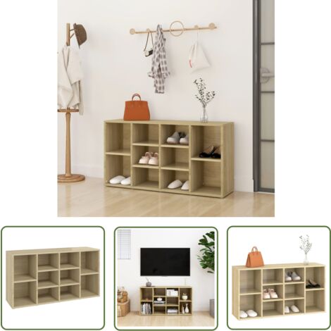 The Living Store Banc à chaussures Chêne sonoma 103x30x54,5 cm Bois d’ingénierie - Meuble Rangement Chaussures - Banc Chaussure - Armoire Chaussure - Organiseur Chaussures - Range Chaussures
