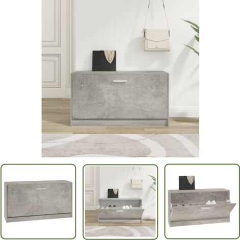The Living Store -  Banc à chaussures Gris béton 80x24x45 cm Bois d'ingénierie