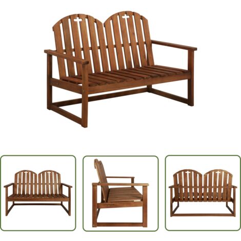 The Living Store Banc de jardin 110 cm Bois d'acacia solide - Banc De Jardin - Mobilier De Jardin - Banc En Bois - Acacia - Terrasse