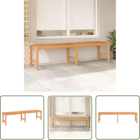 The Living Store Banc de jardin 180 cm bois de teck solide - Banc De Jardin - Mobilier De Jardin - Banc En Bois - Meuble De Jardin - Teck