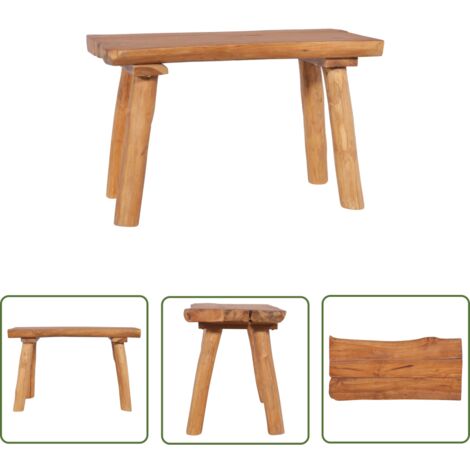 The Living Store Banc de jardin 80 cm Bois de teck massif - Banc De Jardin - Banc En Bois - Meuble De Jardin - Mobilier Exterieur - Teak Massif